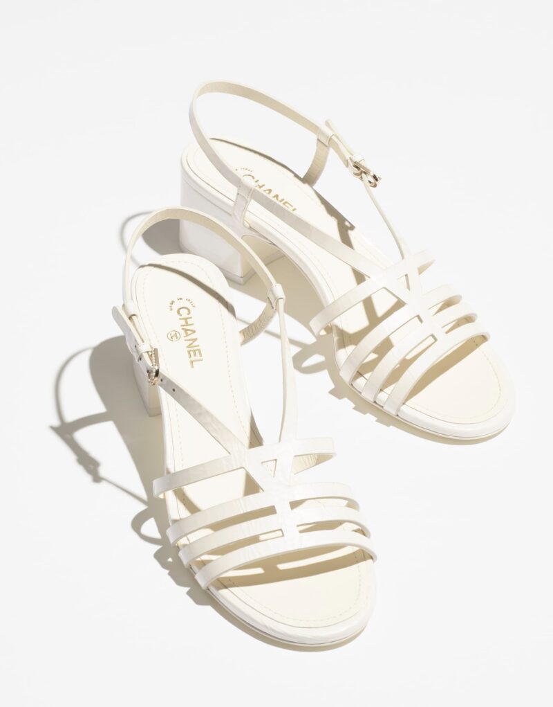 Chanel Ivory Sandals For Women G45592 B16082 NW187 - Image 5