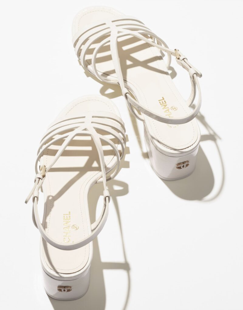 Chanel Ivory Sandals For Women G45592 B16082 NW187 - Image 4