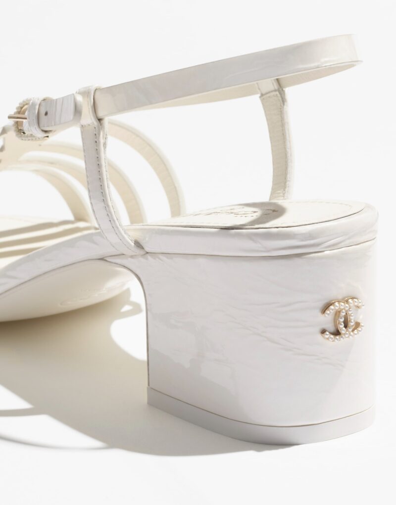 Chanel Ivory Sandals For Women G45592 B16082 NW187 - Image 3