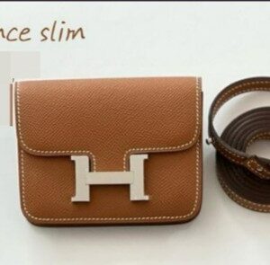 CONSTANCE SLIM WALLET – BELT BAG – 30x100x125mm (BxHxL) – Brown