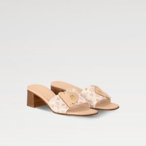 Louis Vuitton Frame Mule Sandal White and Tan bottom For Women 39 EU – 8 US