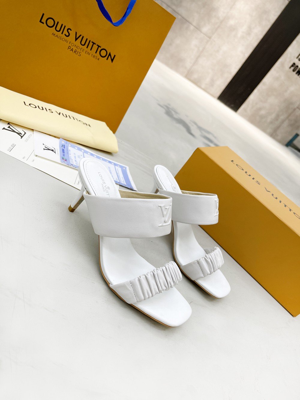 Louis Vuitton Women’s Drapy Mule White For Women LV - Image 8