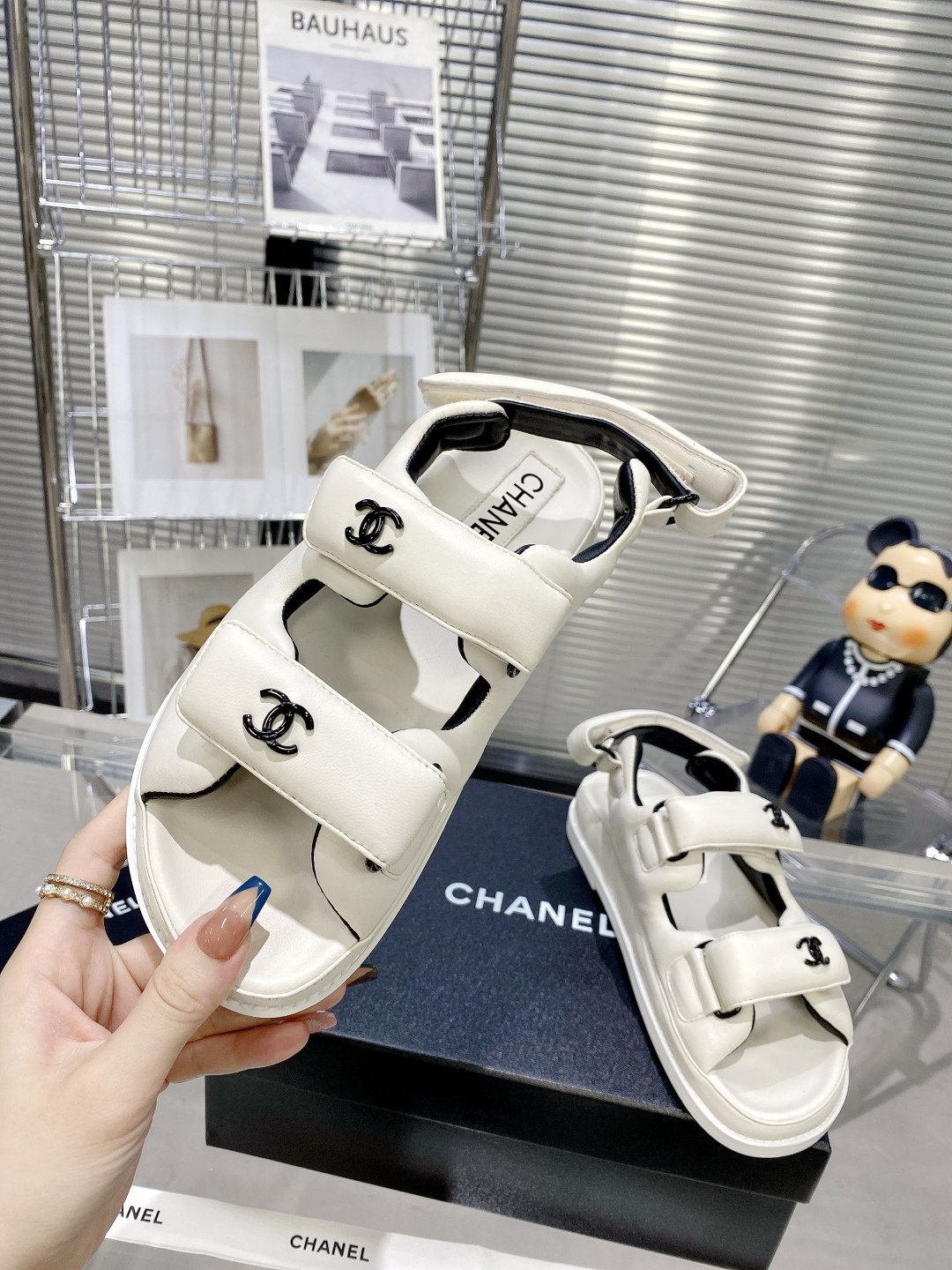 Chanel Women’s Sandals With Chanel Logo White For Women - Image 9