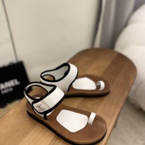 Chanel Women’s Velcro Flops Sandals White For Women
