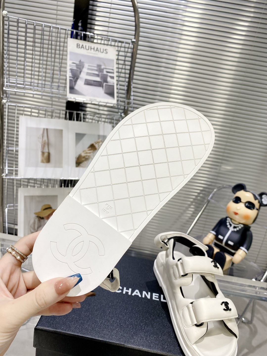 Chanel Women’s Sandals With Chanel Logo White For Women - Image 5