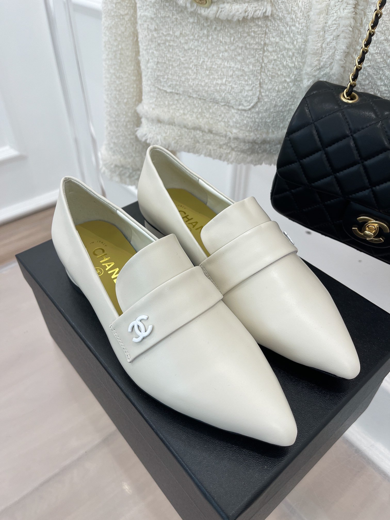 Chanel Women’s Loafer With Logo White For Women - Image 4