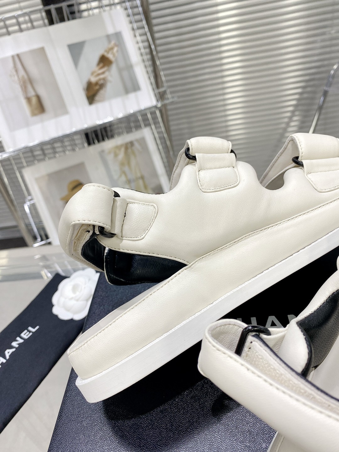 Chanel Women’s Sandals With Chanel Logo White For Women - Image 4