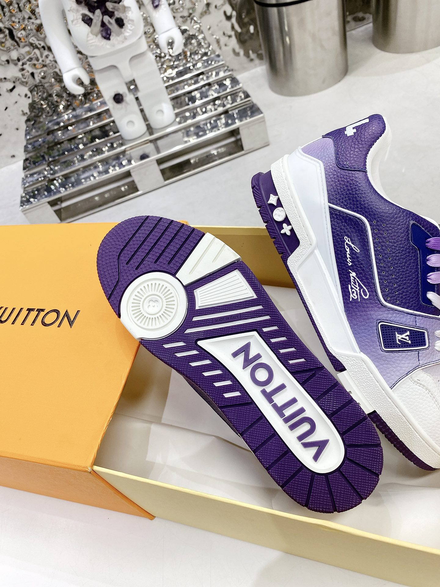 Louis Vuitton Women’s LV Trainers Violet For Women LV - Image 4