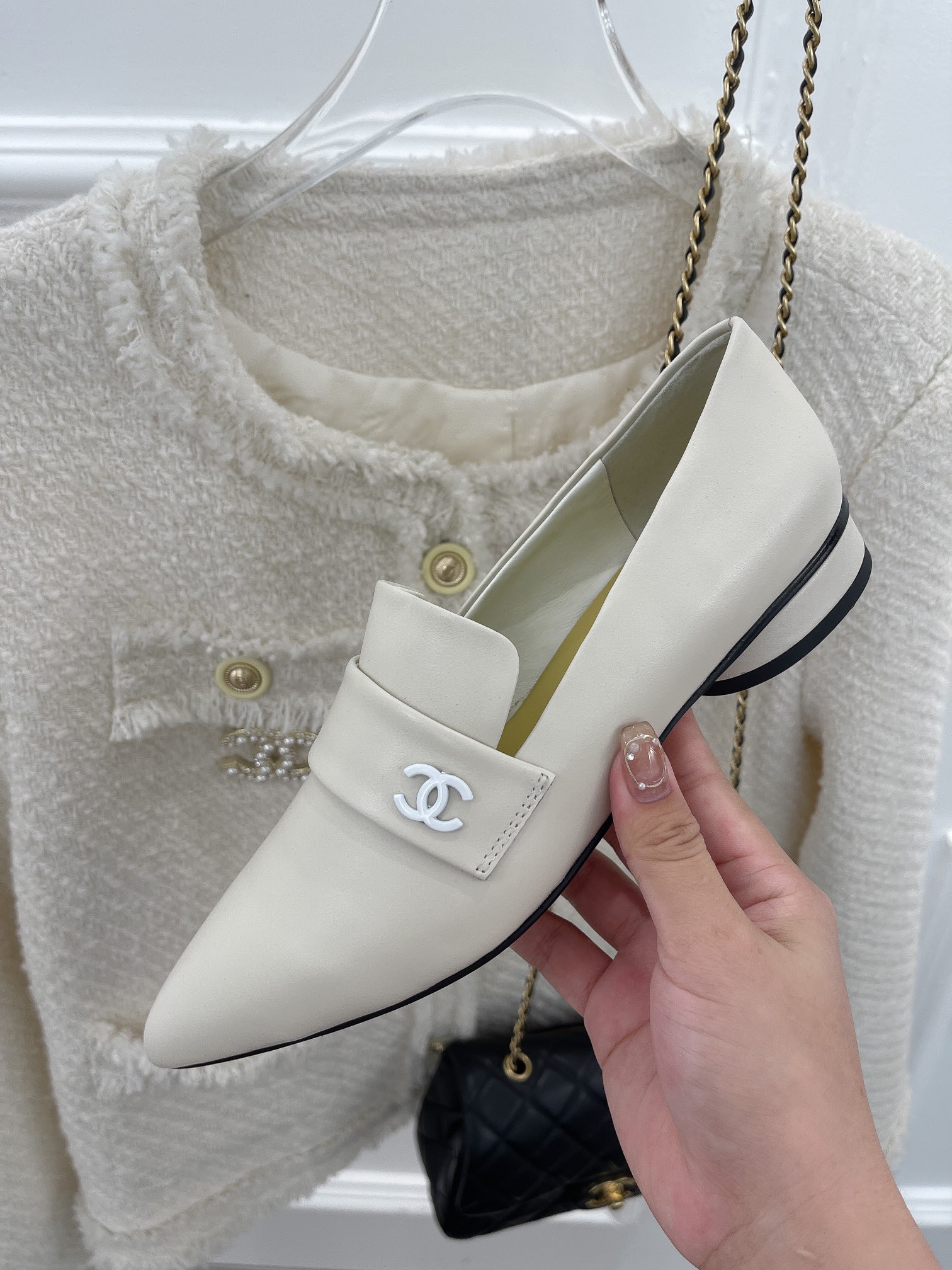 Chanel Women’s Loafer With Logo White For Women - Image 3