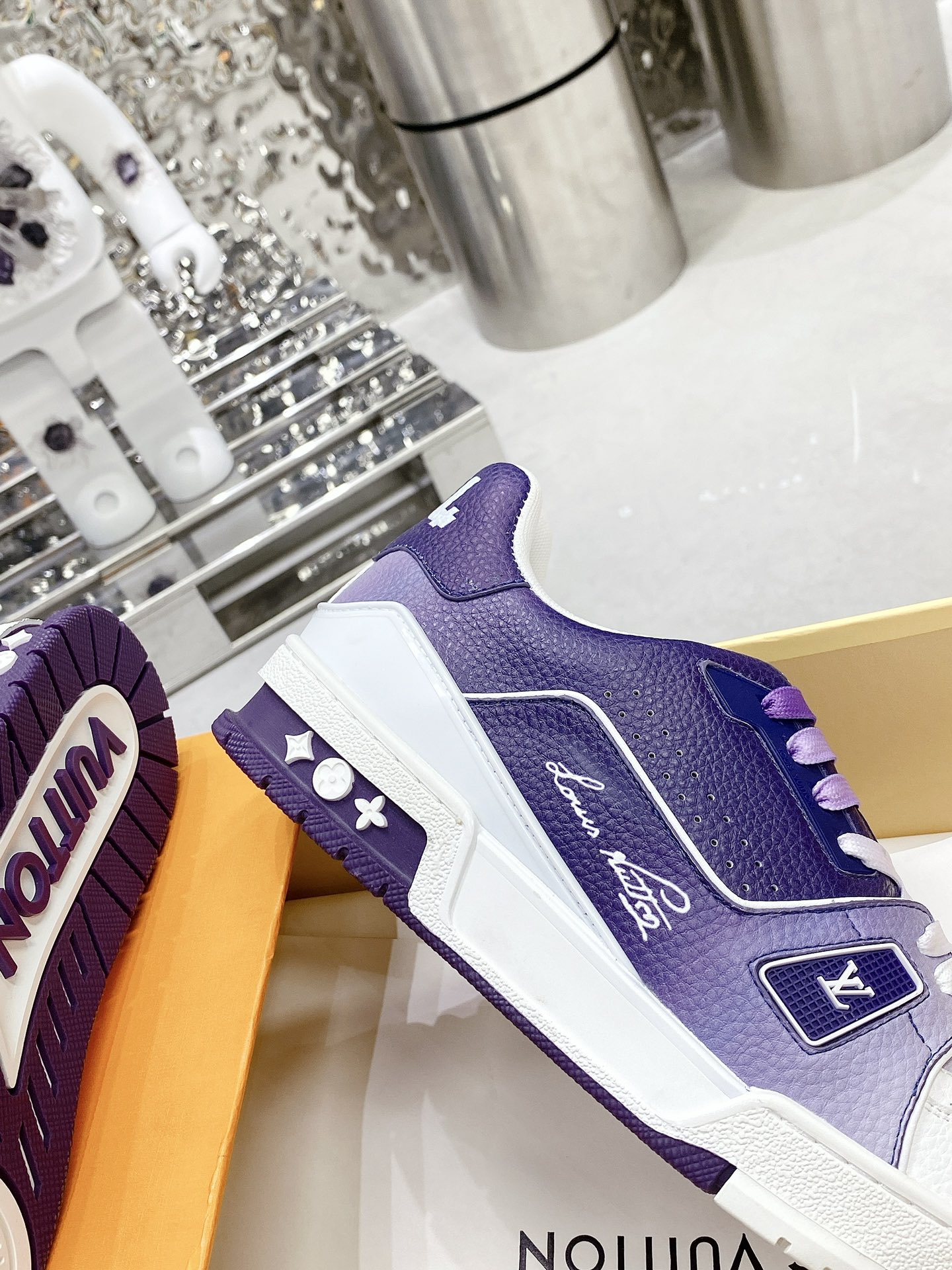 Louis Vuitton Women’s LV Trainers Violet For Women LV - Image 2