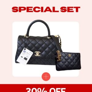 Special Set Chanel Coco: Top Handle Bag + Classic Mini Pouch Wallet