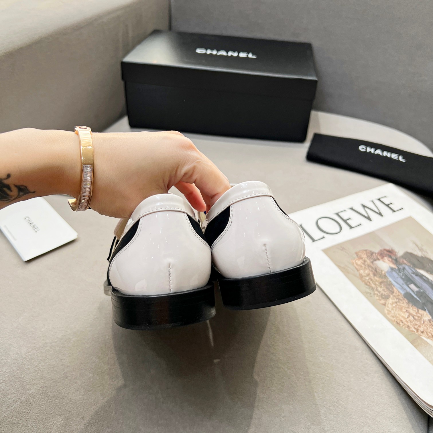 Chanel Women’s Loafers White And Black For Women G39606 Y56272 K5106 - Image 8