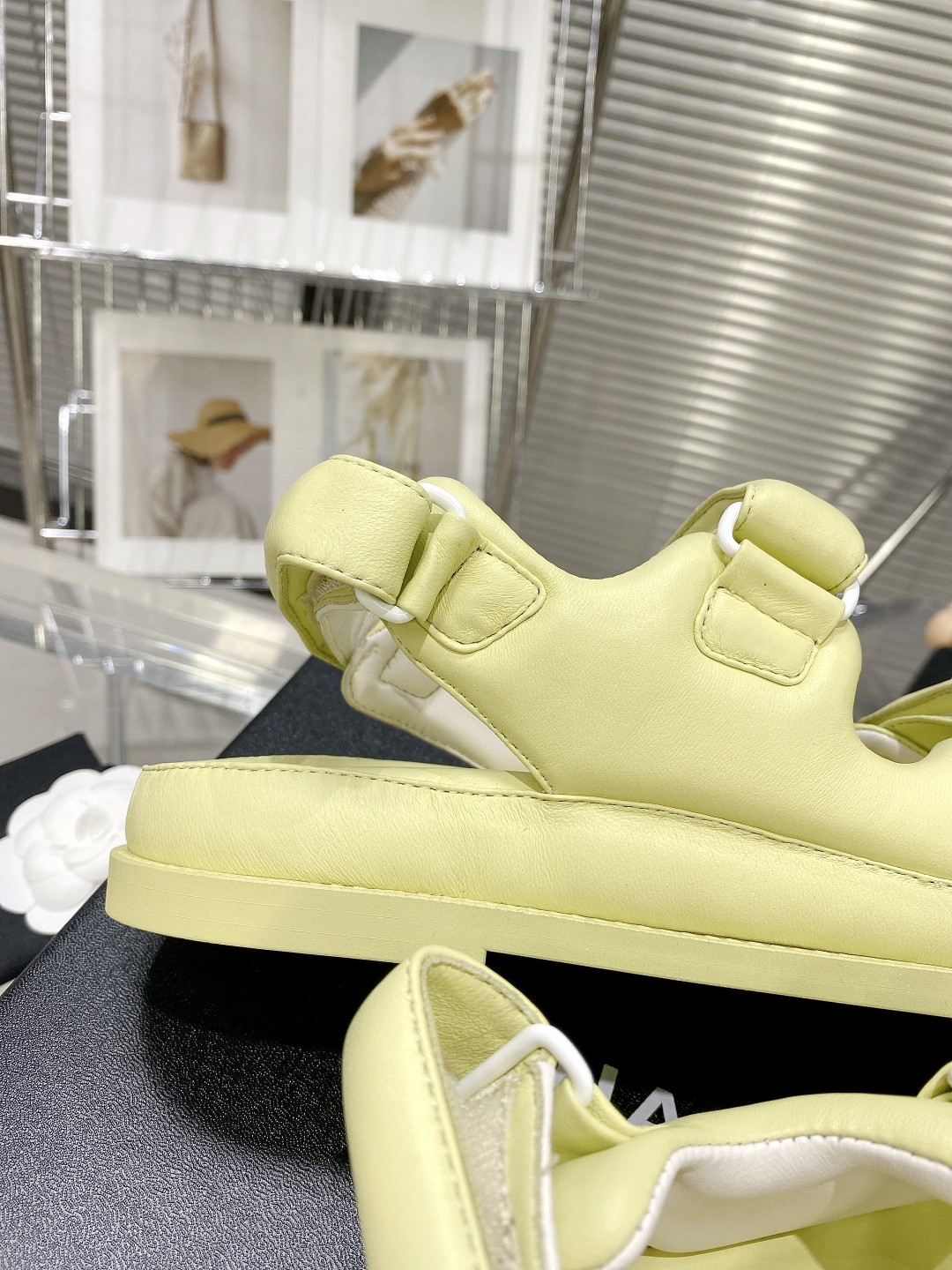 Chanel Women’s Sandals With Chanel Logo Yellow For Women - Image 9