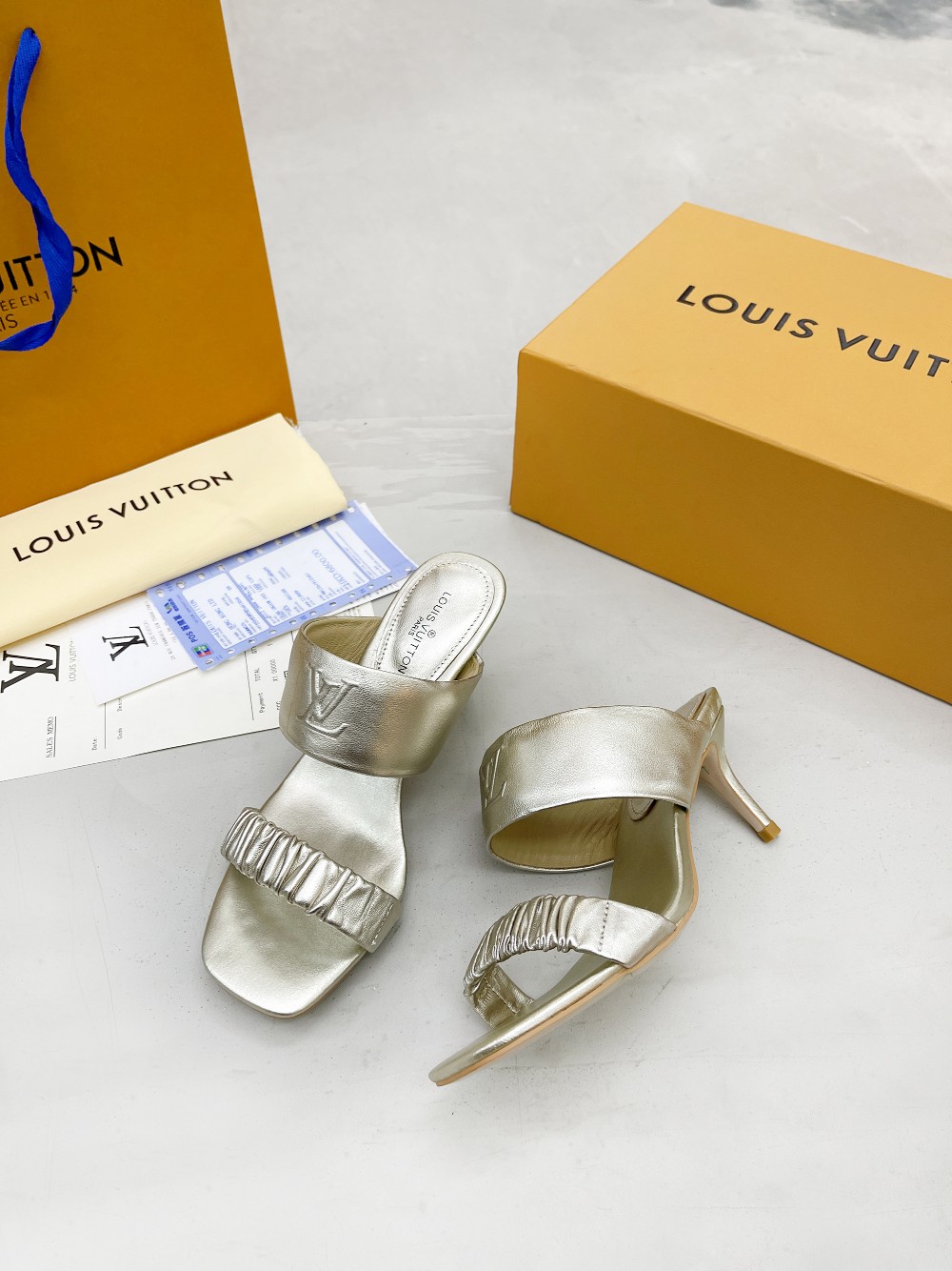 Louis Vuitton Women’s Drapy Mule Gold For Women LV - Image 8