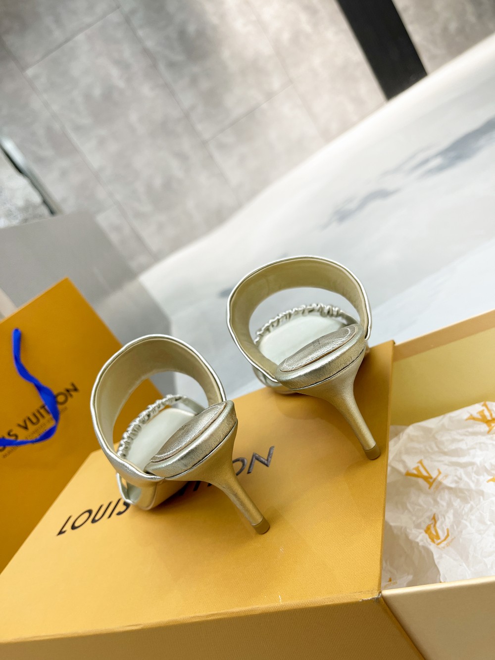 Louis Vuitton Women’s Drapy Mule Gold For Women LV - Image 7