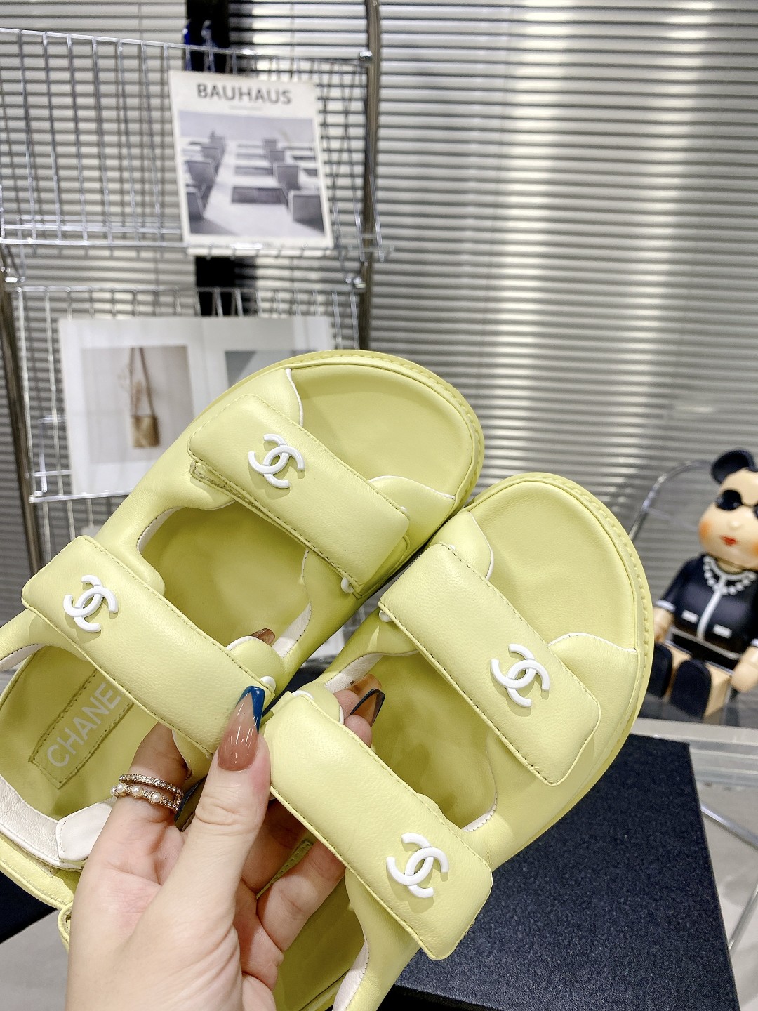 Chanel Women’s Sandals With Chanel Logo Yellow For Women - Image 7