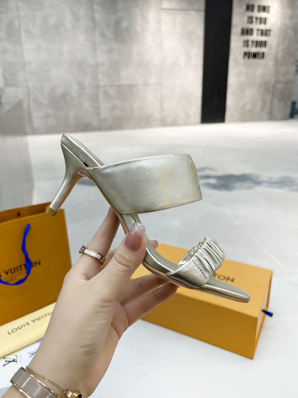 Louis Vuitton Women’s Drapy Mule Gold For Women LV - Image 4