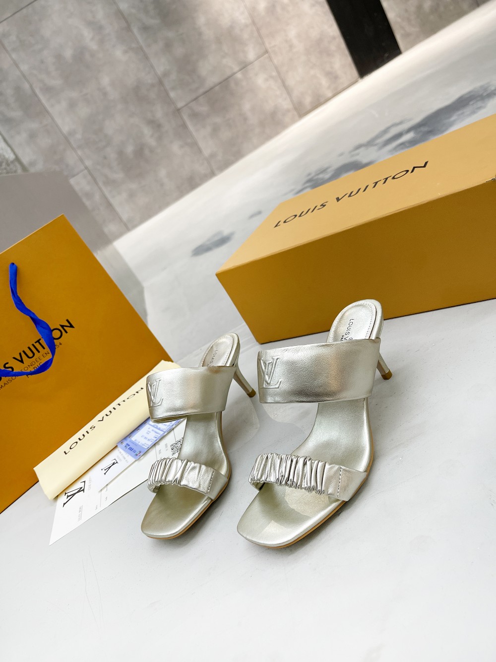 Louis Vuitton Women’s Drapy Mule Gold For Women LV - Image 3