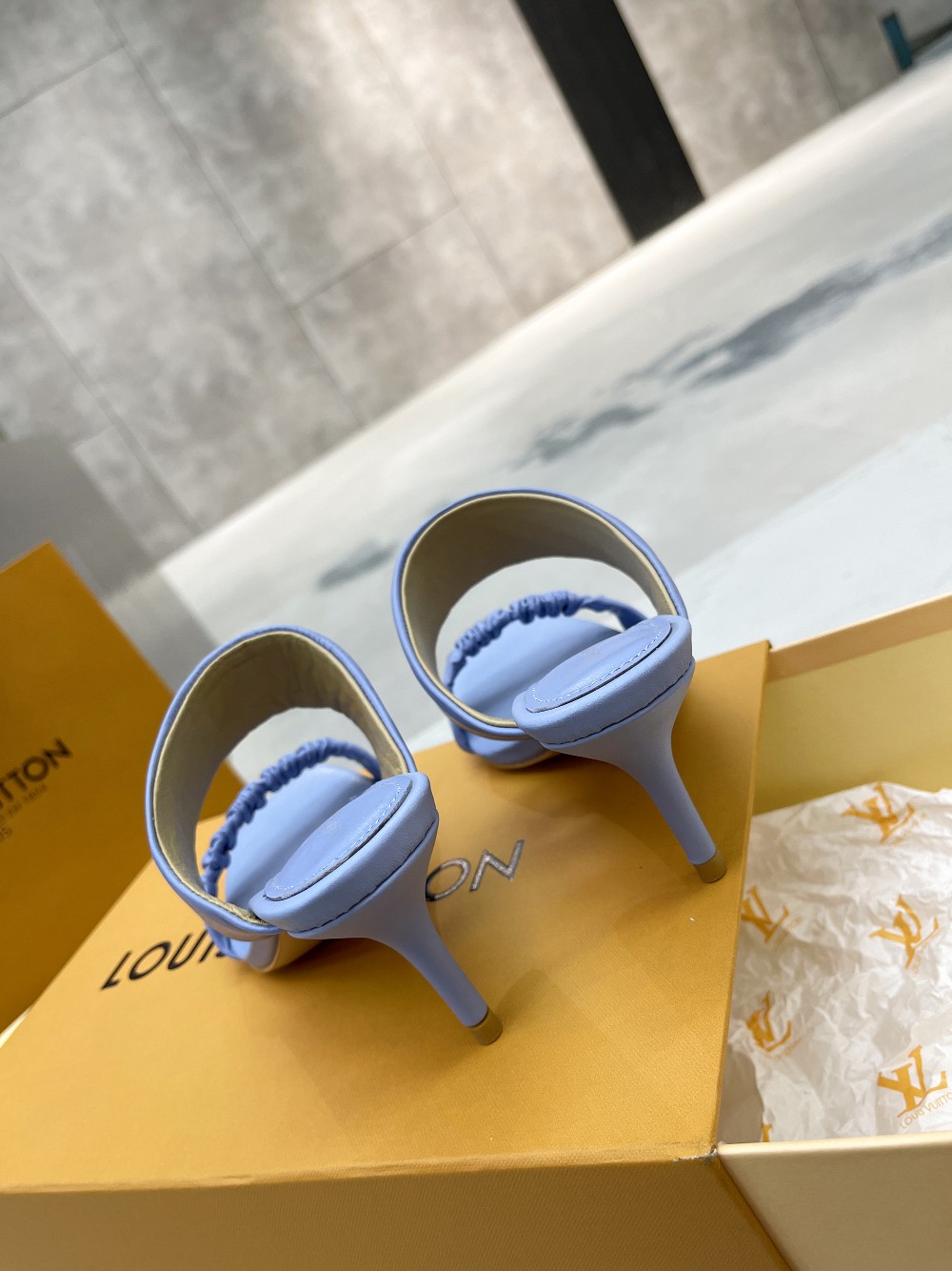 Louis Vuitton Women’s Drapy Mule Blue For Women LV - Image 6