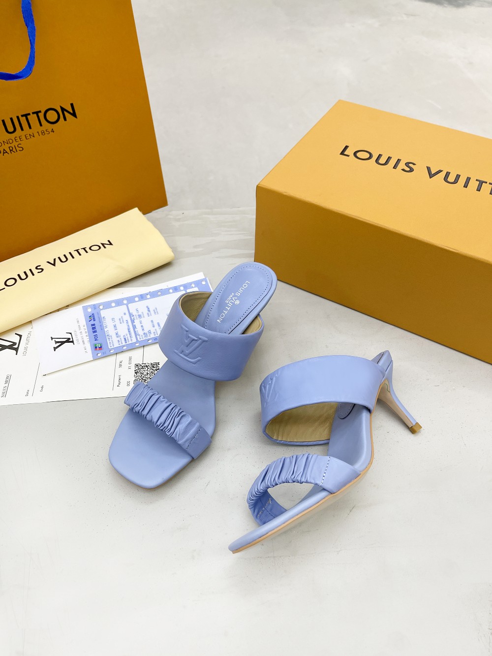 Louis Vuitton Women’s Drapy Mule Blue For Women LV - Image 5