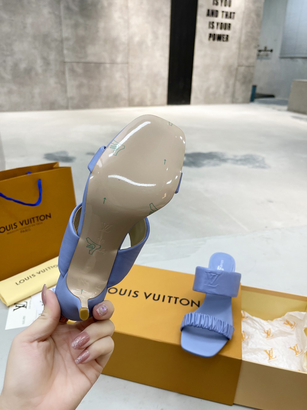 Louis Vuitton Women’s Drapy Mule Blue For Women LV - Image 3