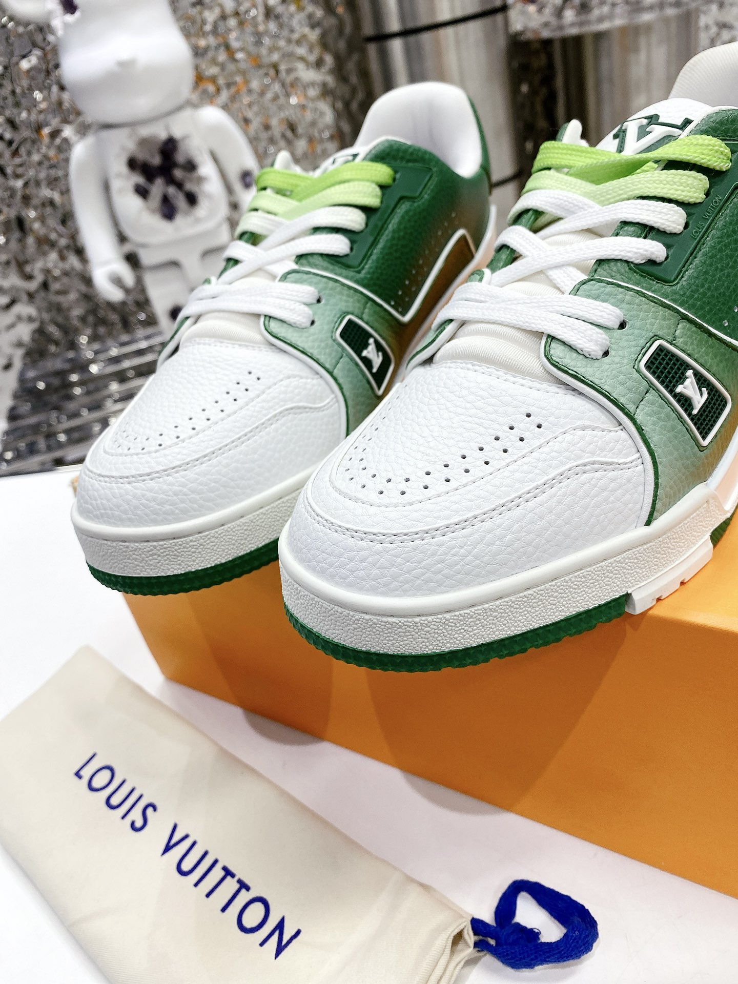 Louis Vuitton Women’s LV Trainers Green For Women LV - Image 7