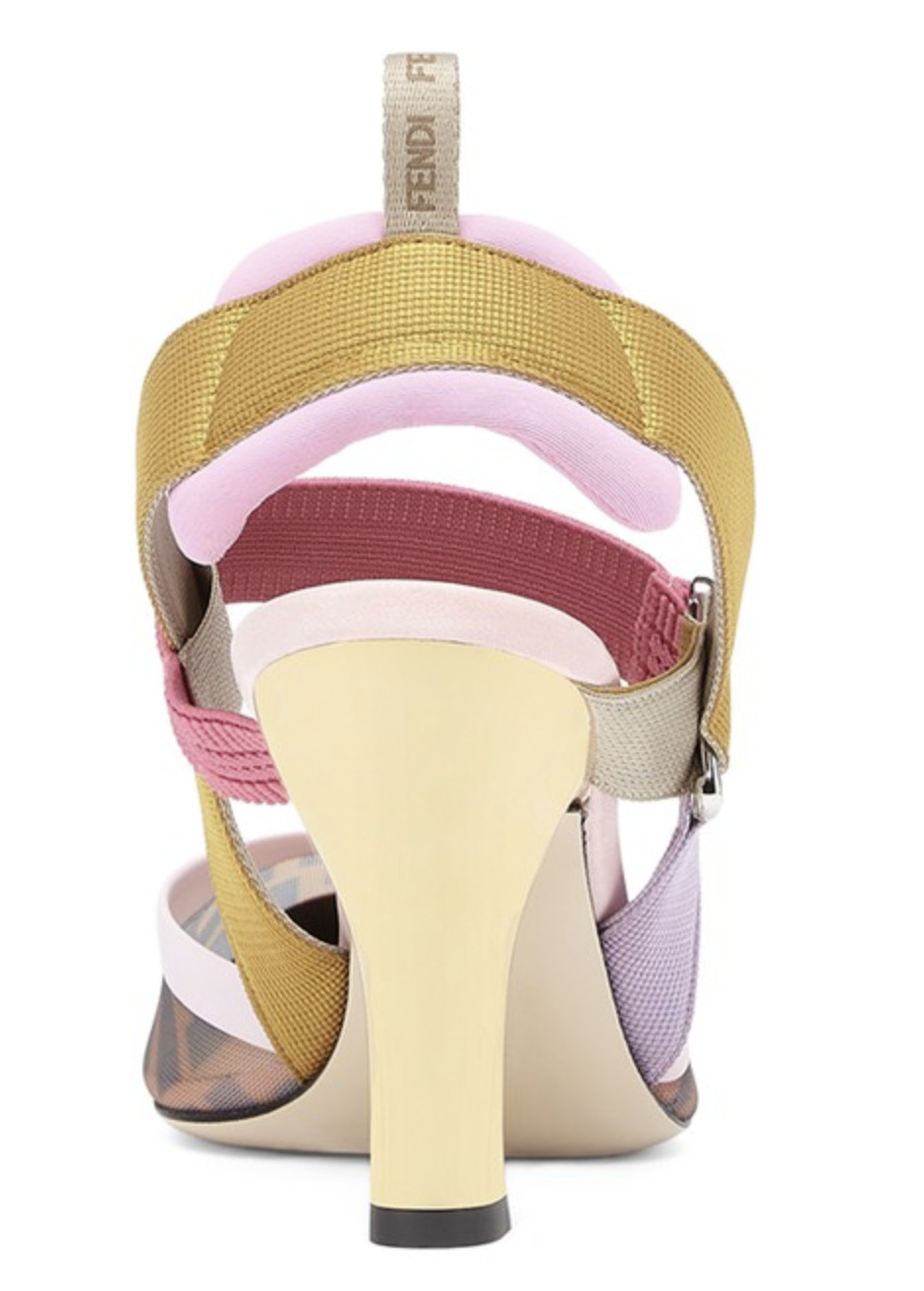 Colibrì Brown Mesh High-heeled Slingbacks For Women-8J6851AJZ3F1HG5 - Image 5