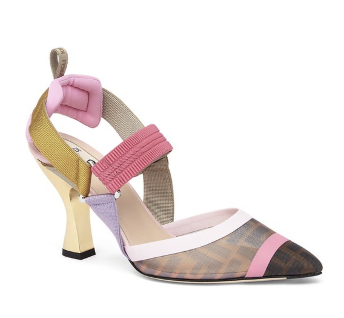 Colibrì Brown Mesh High-heeled Slingbacks For Women-8J6851AJZ3F1HG5 - Image 3