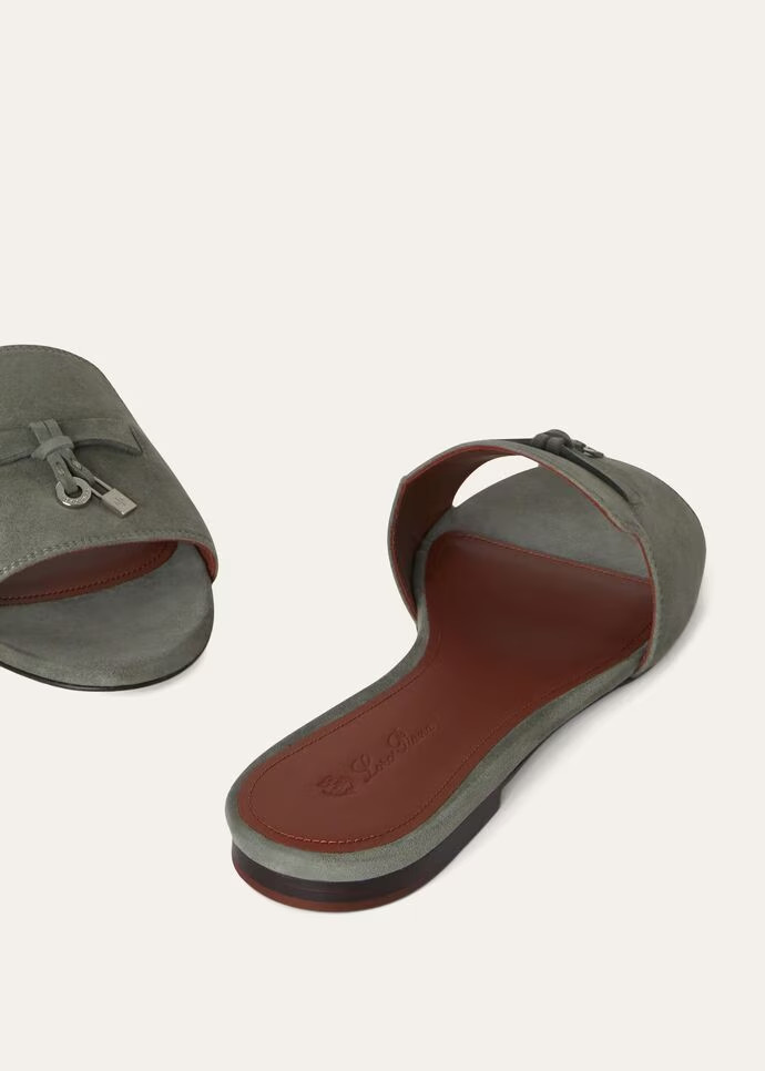 Loro Piana Summer Charms Sandal Army Gray For Women – FAI5580 506Z - Image 6