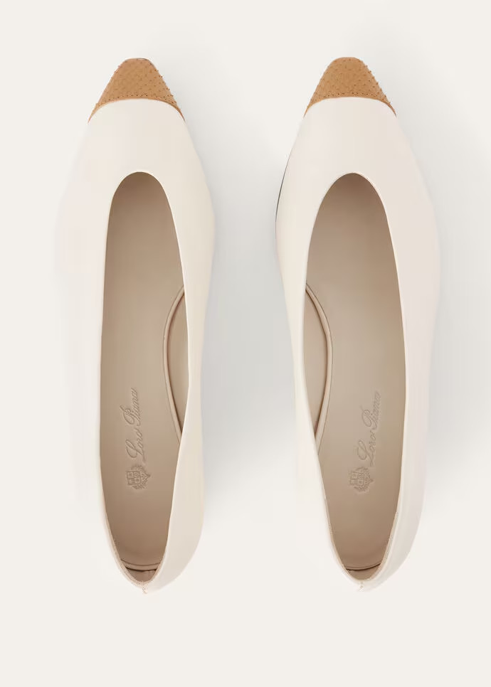 Loro Piana Tennis Rebecca Ballet Flats Nougat/honey Milk For Women FAO2684 B4C0 - Image 5