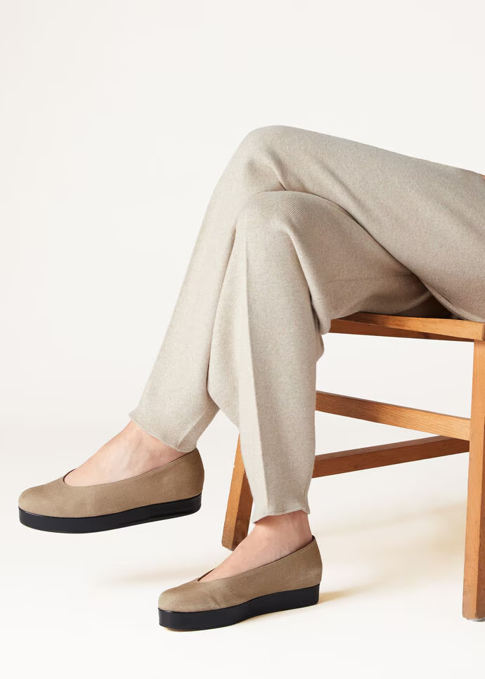 Loro Piana Shima Ballet Flats Mizzle Green For Women – FAO1294 50WI - Image 2