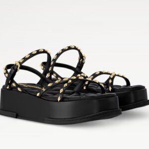Louis Vuitton | Maya Flatform Sandal – Black – 38 EU